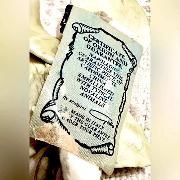 Vtg Napoleon Capodimonte Hand-Painted Porcelain Ivory Rose Sculpture - 1980's - Picture 9 of 10